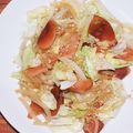 タワ師's cooksnap of when they made 春キャベツと魚肉ソーセージのやみつき炒め.