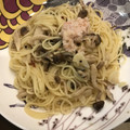 もぐわいっぺ's cooksnap of when they made 蟹缶&エリンギの和風パスタ.