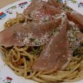 Ocean_ray's cooksnap of when they made 生ハムとトマトのバジルソースパスタ.