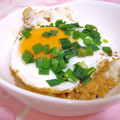 __puririn's cooksnap of when they made 納豆ご飯の目玉焼きのっけ.
