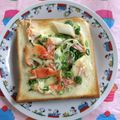 ankotetu's cooksnap of when they made カニカマのわさびマヨトースト。.