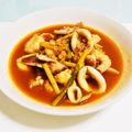 皿洗いパパ's cooksnap of when they made 若イカとエビのキムチ炒め煮♪.