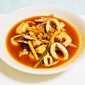 皿洗いパパ's cooksnap of when they made 若イカとエビのキムチ炒め煮♪.