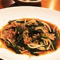 むしゃむしゃもぐもぐ's cooksnap of when they made つるむらさきと豚肉の牡蠣油炒め。.