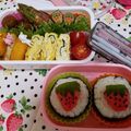 YUN♡TEN's cooksnap of when they made キャラ弁に☆肉巻きいちごちゃん♪.