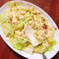 こはる・▽・'s cooksnap of when they made 豆腐でキャベたま炒め.