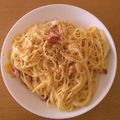 せんしユウヤンLV3's cooksnap of when they made 簡単絶品本格的♪カルボナーラ温玉のせ.
