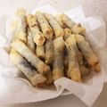 アキピック's cooksnap of when they made シンプル☆餃子の皮で海苔チーズ揚げ.