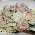 ※＊みほ＊※'s cooksnap of when they made 鶏肉とホウレンソウの和風クリームパスタ.