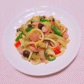 まあまま☆0403's cooksnap of when they made ウインナー＆しめじ入り焼きうどん.