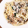 yukaaa＊°'s cooksnap of when they made しらすとまいたけの和風ペペロンチーノ.