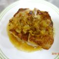 黒茶にゃんこ's cooksnap of when they made チキンステーキ〜レンジでオニオンソース〜.