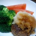 riha's cooksnap of when they made 豆腐入り和風ハンバーグ☆大根おろしソース.