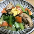 あさごー's cooksnap of when they made 鳥もも肉と青梗菜のふわふわ卵ポン酢炒め.
