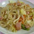 Nekozame's cooksnap of when they made 焼きうどん♡オイカレー風味.