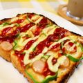 アイリッシュショコラ's cooksnap of when they made 朝食に！ウィンナーとピーマンのトースト♬.