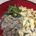 pekoichigo's cooksnap of when they made 【簡単】鶏そぼろ(二色丼).