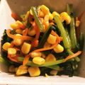 悪ガキ湊悠's cooksnap of when they made 小松菜とコーンのカラフルおひたし.