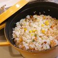 雷鳥母's cooksnap of when they made ストウブで踊るエビピラフ.