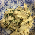 トラママ's cooksnap of when they made 三つ葉と蒸し鶏のマヨ粒マスタード和え.