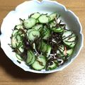 chi−ちゃん's cooksnap of when they made 塩酒粕スプレッドで♪胡瓜とひじきの酢の物.