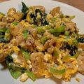 きまぐれごはんʕ•ᴥ•ʔ's cooksnap of when they made 小松菜と豚バラ肉の豚骨味風♡玉子とじ♪.