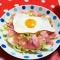 ♪快適一人暮らし♪'s cooksnap of when they made レンジで時短＊ベーコンキャベたま.