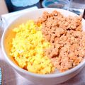 midorili's cooksnap of when they made 【簡単】鶏そぼろ(二色丼).
