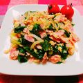 ♡arisa♡'s cooksnap of when they made つるむらさきと玉ねぎのベーコン炒め.