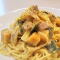 イエローバード's cooksnap of when they made 簡単❤かぼちゃとベーコンのクリームパスタ.