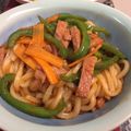 to22by's cooksnap of when they made ☆時短☆うどんでナポリタン.