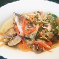 虹のわ☆'s cooksnap of when they made 鯛や魚介をフライパンで本格アクアパッツァ.