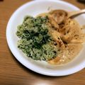 Sac’HiNa's cooksnap of when they made ほうれん草ライスとチキンクリームソース.