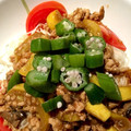 リンにゃん's cooksnap of when they made 茄子とオクラのジャージャーそうめん.