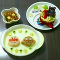 S☆Rまま's cooksnap of when they made キャラ弁*カレーパンマンおにぎり.