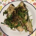 maiikeda's cooksnap of when they made 生鮭の酒蒸し、香味野菜乗せ.