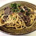 ぴよんぬ1980's cooksnap of when they made 牛肉とキノコの和風スパゲッティ.