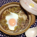 ぽぽきゅ's cooksnap of when they made 煮込みすき焼き風鍋焼きうどん.