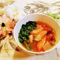 ももちゃんのれしぴ's cooksnap of when they made レタスとトマト きのこのコンソメスープ♪.