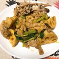 :えり坊's cooksnap of when they made パリパリ蓮根と小松菜のカレー炒め.