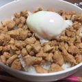 ちむたこりん's cooksnap of when they made 男のロマンだ！めんつゆでそぼろ温玉親子丼.