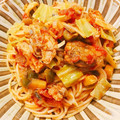 藍にゃん's cooksnap of when they made 鯖とトマトのパスタ♡缶詰で簡単♪.