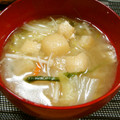 もりはん's cooksnap of when they made ほっこり簡単♪白菜と薄揚げのお味噌汁.