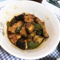 きゃさりん☆彡's cooksnap of when they made 鶏肉トマトなすピーマンワイン焼き肉たれ炒.