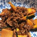 耳長おじさん's cooksnap of when they made 合い挽き肉とカボチャの甘辛炒め.