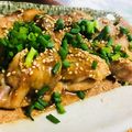 クックAOXB4N☆'s cooksnap of when they made 鶏肉のあまから味噌煮焼き●キャベツ添え.