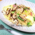 YUH♡ママ's cooksnap of when they made 青梗菜と椎茸の和風パスタ.