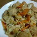よし33☆'s cooksnap of when they made 簡単な肉団子とキャベツの甘酢あんかけ炒め.