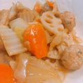 cherry__xo's cooksnap of when they made 蓮根入り鶏団子と白菜の煮物.