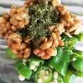 ユーロン's cooksnap of when they made 青のりおくら納豆.